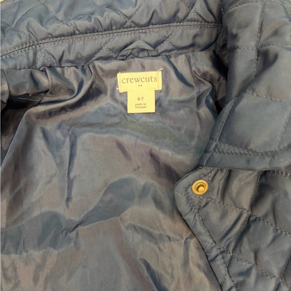 J.Crew Factory Girls Peplum Barn Jacket, Navy Size 6-7 - Picture 4 of 4